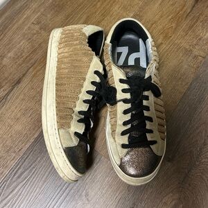 P448 copper and fuzzy sneakers